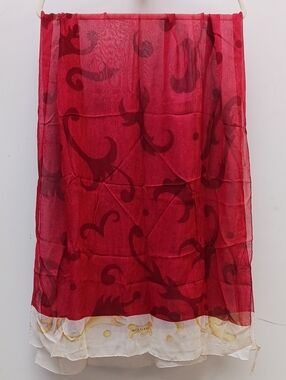 BULGARI RED PRINT W CREAM/ GOLD SCARF